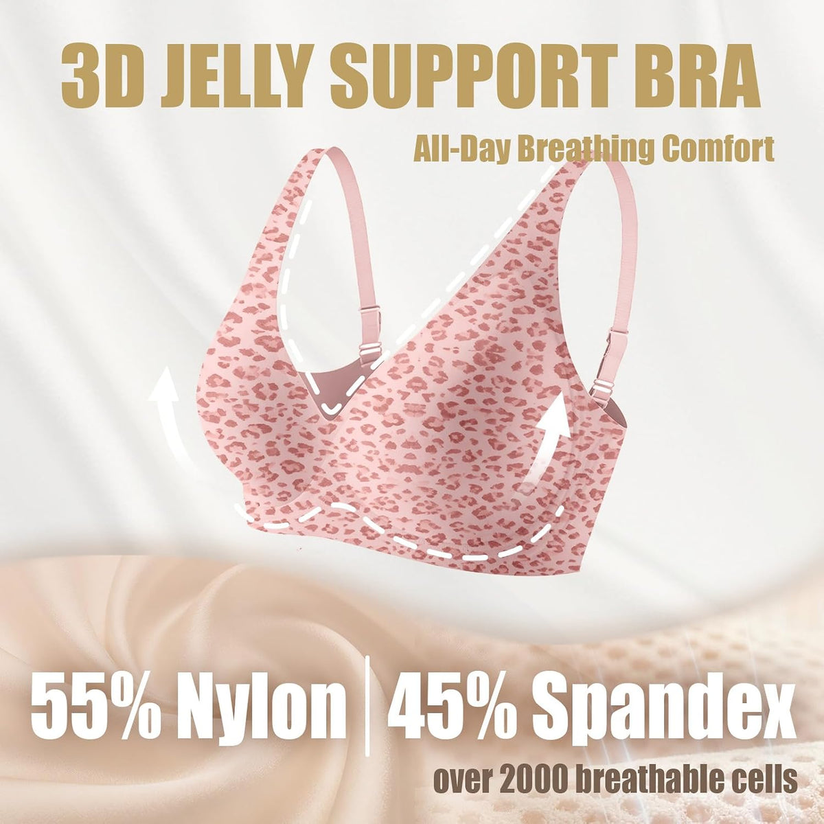 Jelly Bras for Women Plunge Wireless Push up Comfortable Tshirt Bra