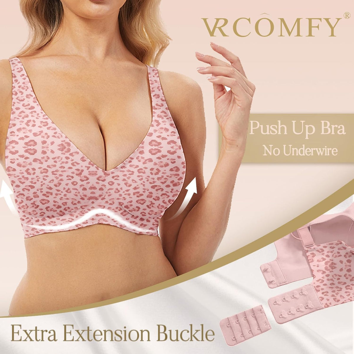Jelly Bras for Women Plunge Wireless Push up Comfortable Tshirt Bra
