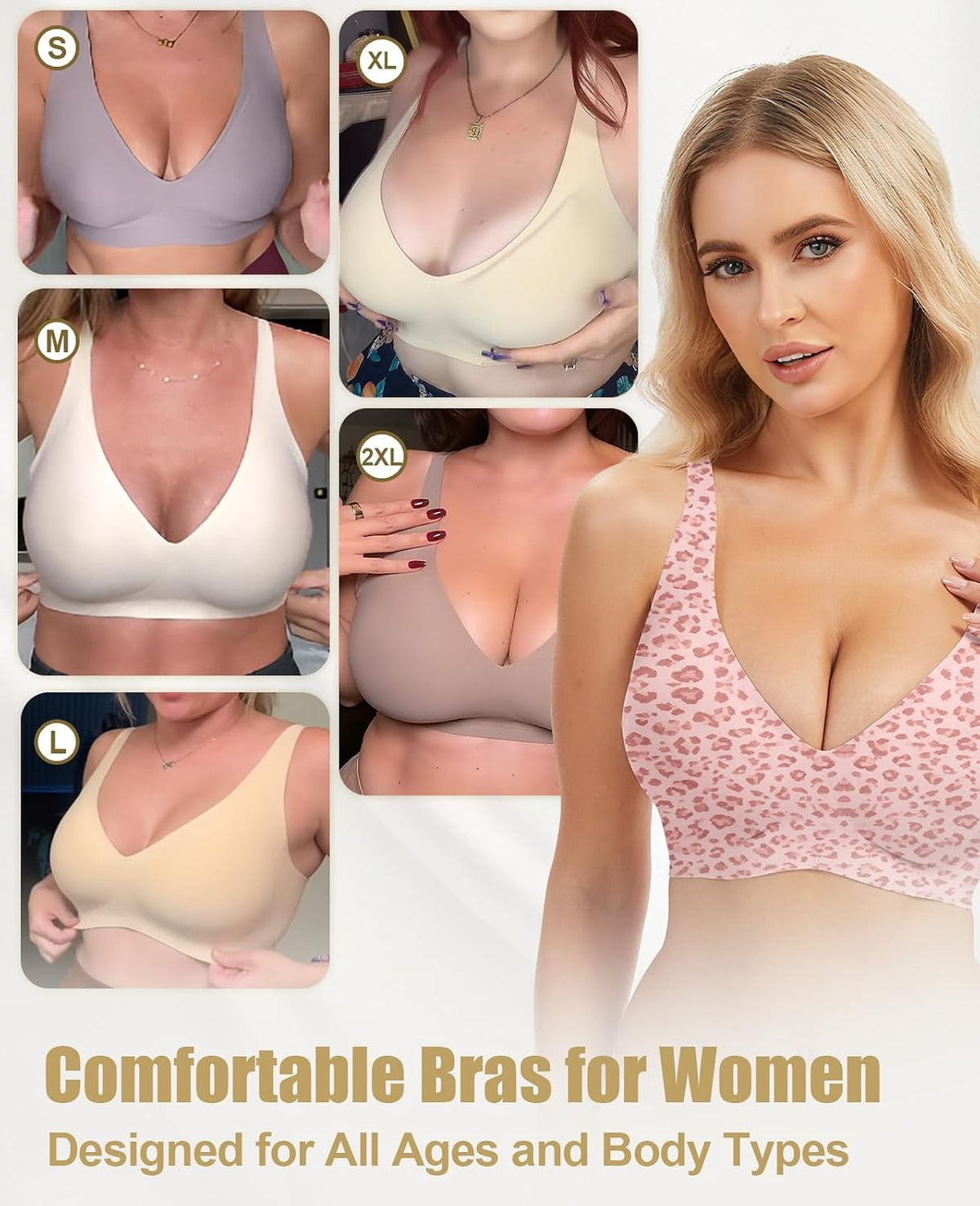 Jelly Bras for Women Plunge Wireless Push up Comfortable Tshirt Bra